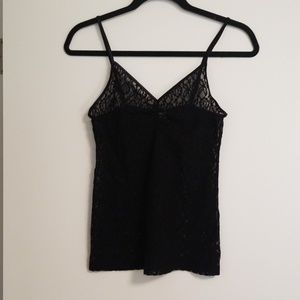 Black Lace Spaghetti Strap Tank